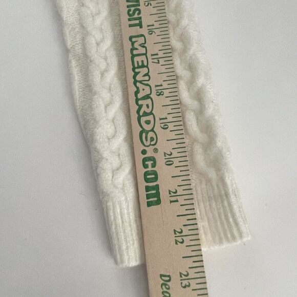 Talbots Cable Knit Sweater Size MP Cream Chunky Fisherman Turtleneck - Picture 12 of 14